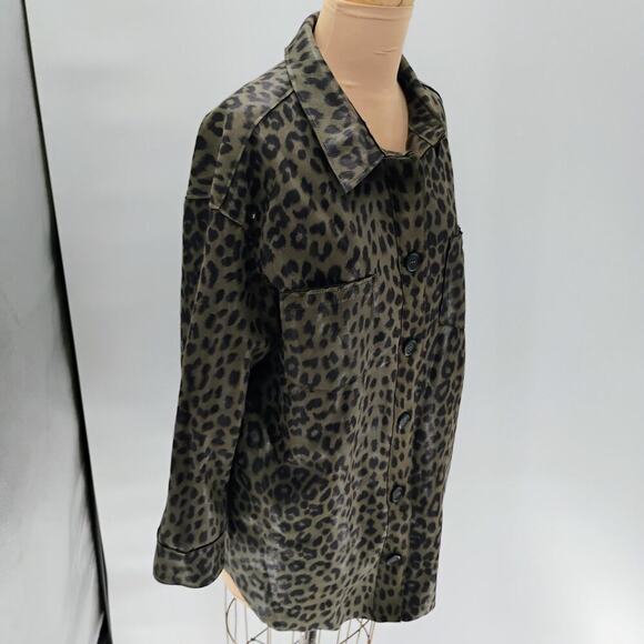 Zara Animal Print Overshirt, Size M lapel collar long cuffed Sleeves shacket - Picture 10 of 14